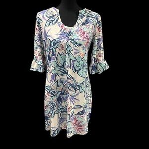 Aryeh Floral Mini Dress with Ruffle Sleeves size Medium